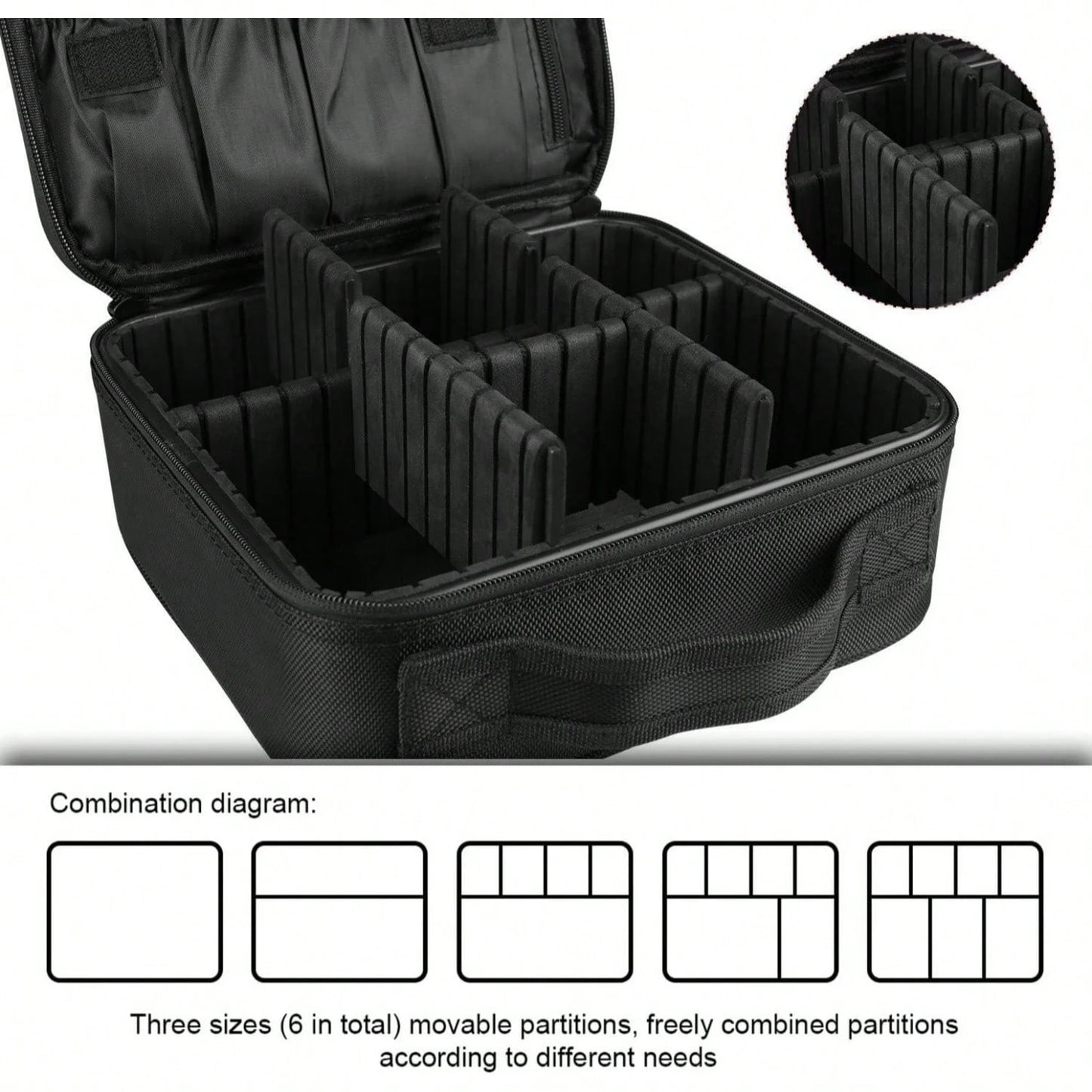 Travel Makeup Bag 10.4 Inches Makeup Train Case Portable Artist Cosmetic Bag With Adjustable Dividers For Cosmetics Makeup Brushes Toiletry Jewelry Digital Accessories Black
