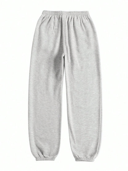 Tseoso Casual Loose Pockets Solid Color Knit Women Pants