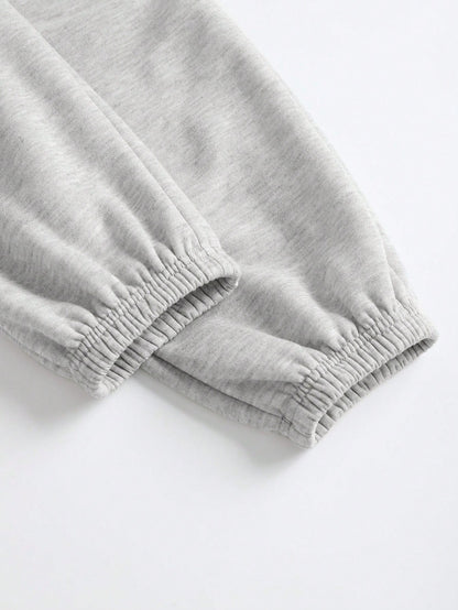 Tseoso Casual Loose Pockets Solid Color Knit Women Pants