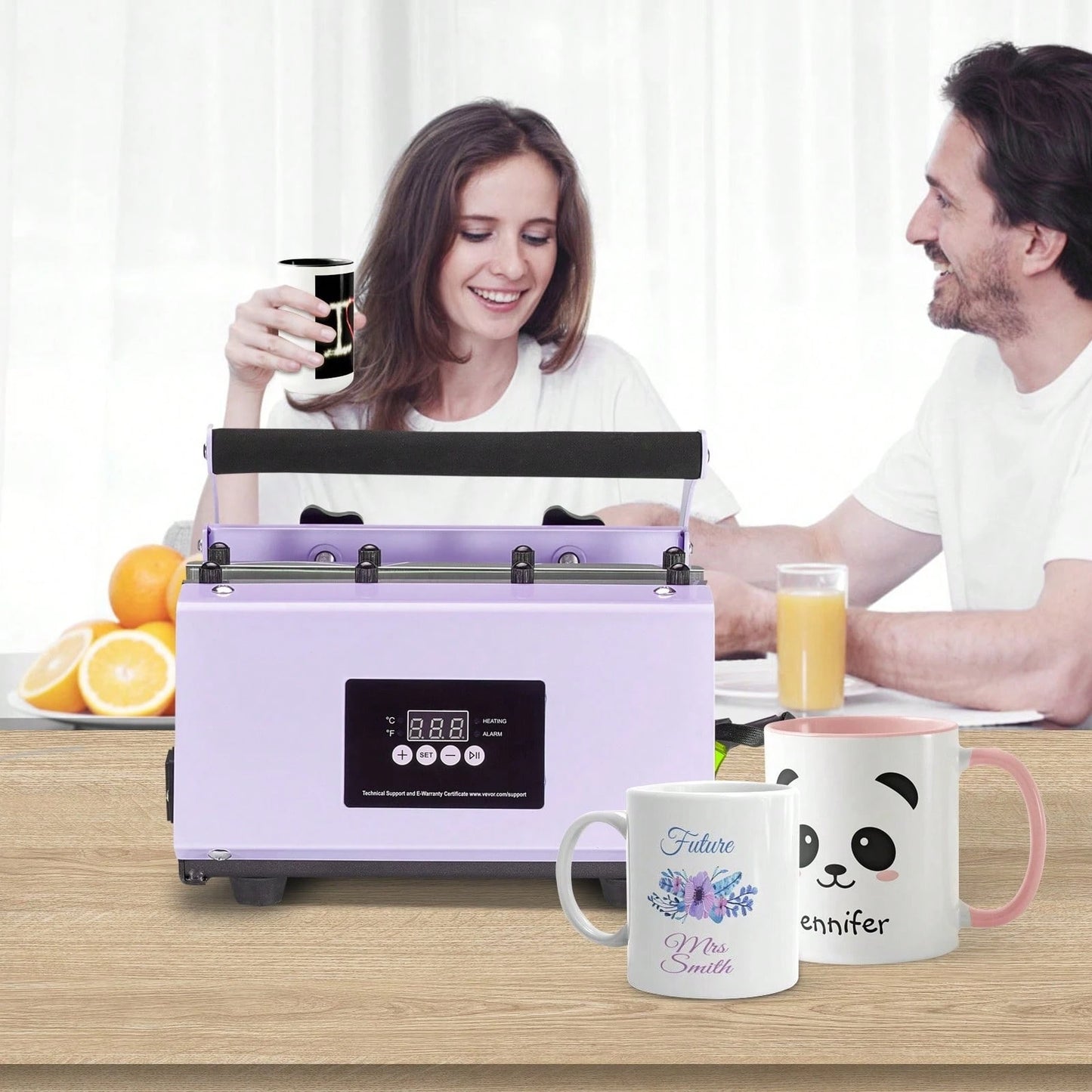 Tumbler Heat Press Machine, 11-30oz Mug Press, Heat Up Fast And Even, Tumbler Press With Sublimation Paper, Tape And Gloves, Temp And Time Setting, For Sublimation Tumblers, Cups, Mugs, Purple