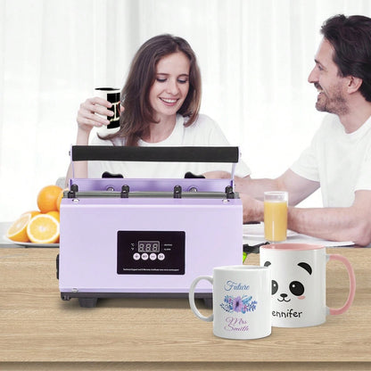 Tumbler Heat Press Machine, 11-30oz Mug Press, Heat Up Fast And Even, Tumbler Press With Sublimation Paper, Tape And Gloves, Temp And Time Setting, For Sublimation Tumblers, Cups, Mugs, Purple