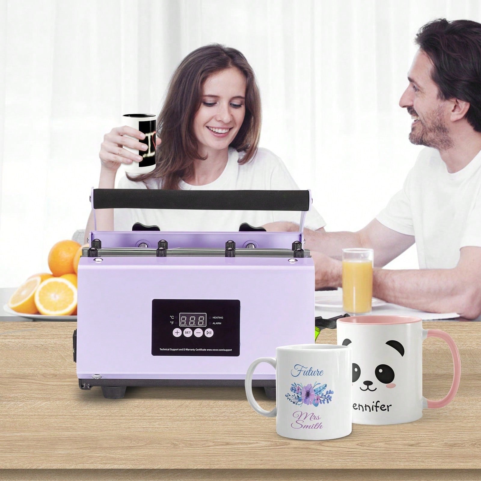Tumbler Heat Press Machine, 11-30oz Mug Press, Heat Up Fast And Even, Tumbler Press With Sublimation Paper, Tape And Gloves, Temp And Time Setting, For Sublimation Tumblers, Cups, Mugs, Purple