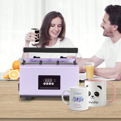 Tumbler Heat Press Machine, 11-30oz Mug Press, Heat Up Fast And Even, Tumbler Press With Sublimation Paper, Tape And Gloves, Temp And Time Setting, For Sublimation Tumblers, Cups, Mugs, Purple