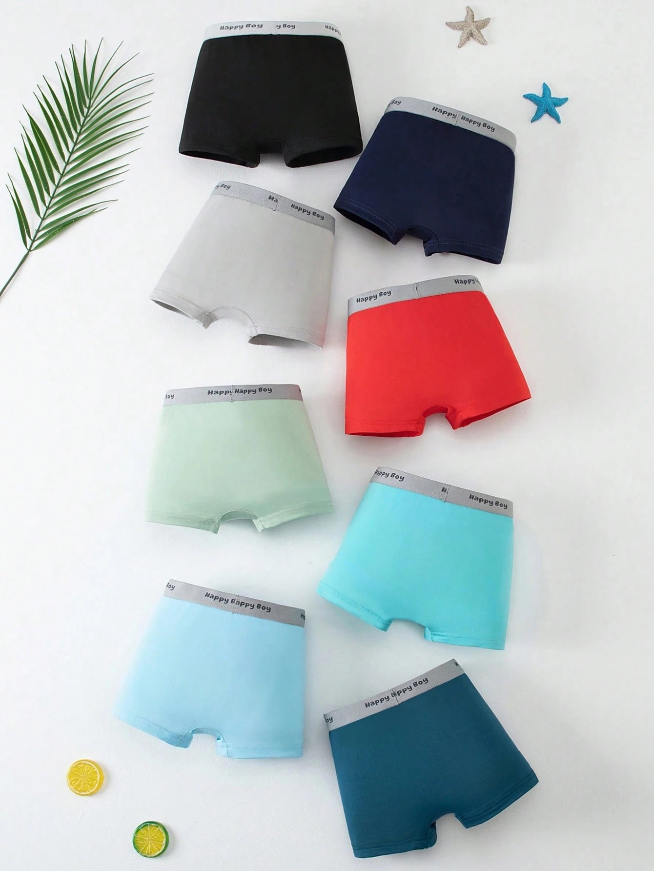 Tween Boy 8pcs/Pack Boys Underwear Mid-Rise Boxer Briefs For Big Kids, 8-12 Years Old