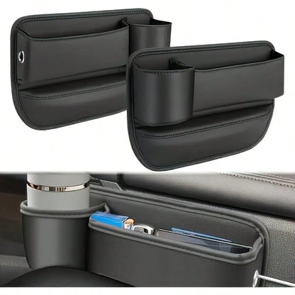 Two Car Seat Gap Storage Boxes, Clearly Indicating The Quantity And Core Functions Of The Products, Suitable For Car Seat Gaps, Providing Additional Storage Space