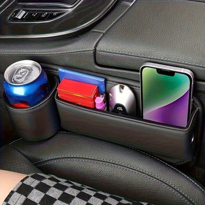 Two Car Seat Gap Storage Boxes, Clearly Indicating The Quantity And Core Functions Of The Products, Suitable For Car Seat Gaps, Providing Additional Storage Space