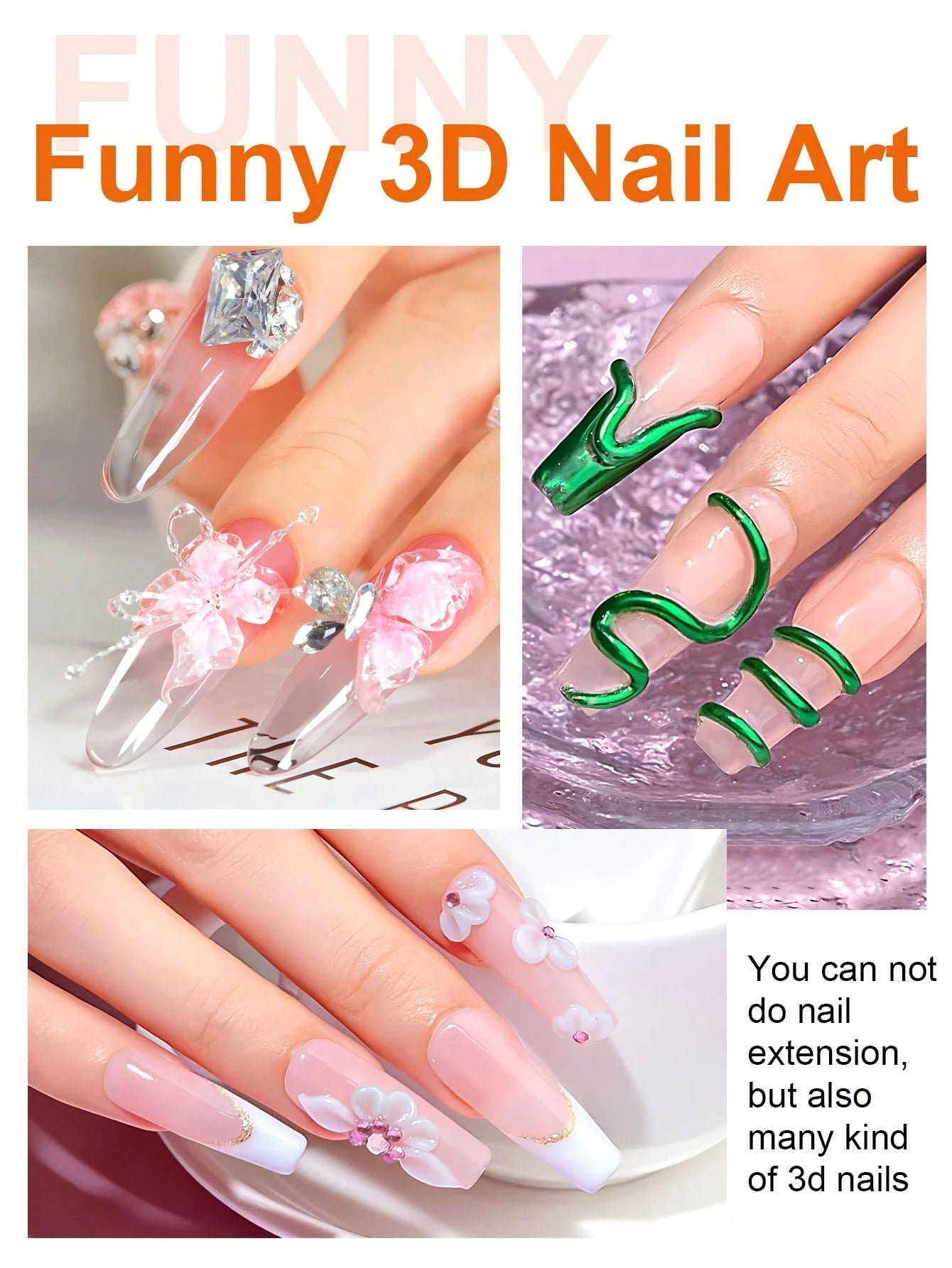 TWOING 3D Nail Art Modeling Gel- Sculpting & Molding Gel For DIY Nail Designs, Perfect For Painting, 3D Decorations & Halloween Nail Art, UV LED Curing Architectural Gel Nail Extension,Non-Sticky Han