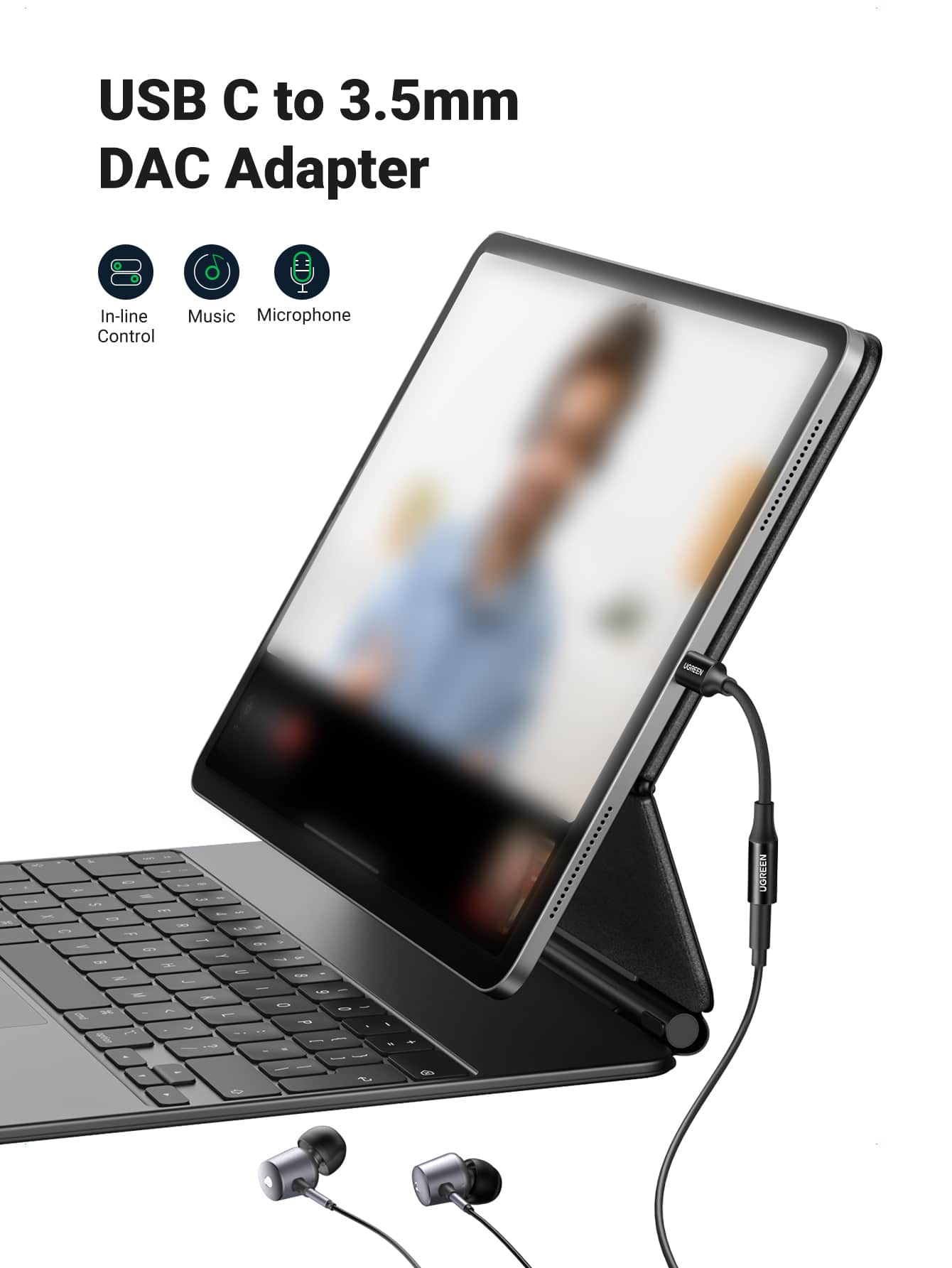 UGREEN USB C To 3.5mm Audio Adapter DAC Chip Compatible With Iphone 15 Pro Max IPAD Mini 6, IPad Pro, Surface Pro 7, XPS, Pro 2020 Headphone Audio Adapter