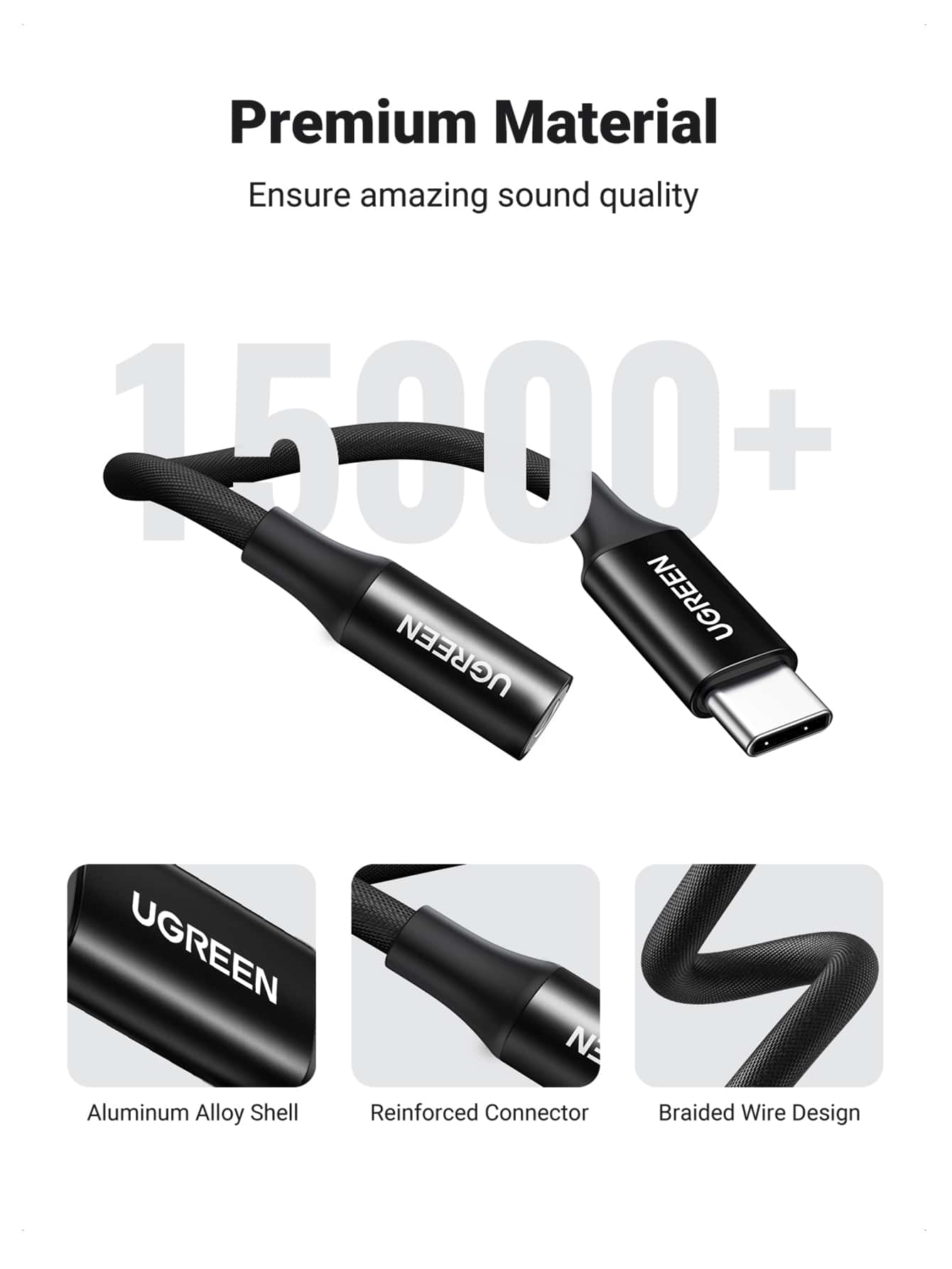 UGREEN USB C To 3.5mm Audio Adapter DAC Chip Compatible With Iphone 15 Pro Max IPAD Mini 6, IPad Pro, Surface Pro 7, XPS, Pro 2020 Headphone Audio Adapter