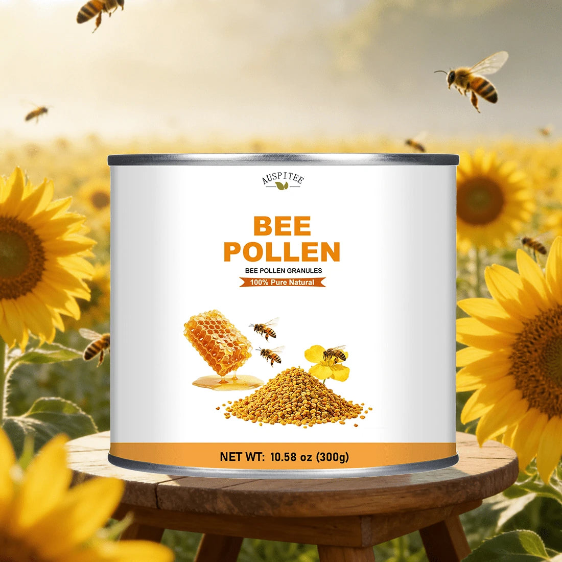 ULTHMOK Bee Pollen, 10.58 Oz (300 G), No Additives, Pure Bee Granules, Bee Pollen Powder