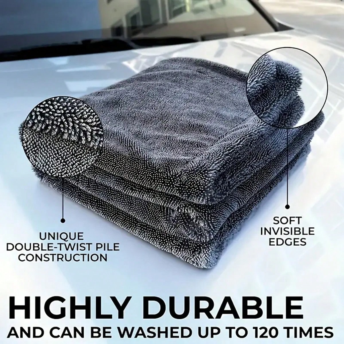 Ultra Fine Fiber Car Cleaning Towel- Absorbent, Professional Glass And Vehicle Detail Cloth, Suitable For Home And Car Maintenance, Car Detail Products| Absorbent Towel| Durable Cleaning Cloth, Car