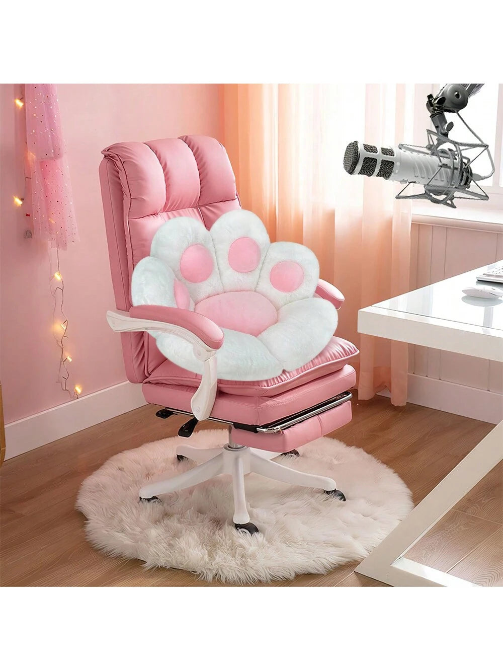 Ultra-Soft L-Shape Floor Seat Cushion- Compact Lounge Chair For Gamers & Home Office- Cozy 28x24 Inch Plush Pad For Dorm Or Apartment- Black & White
