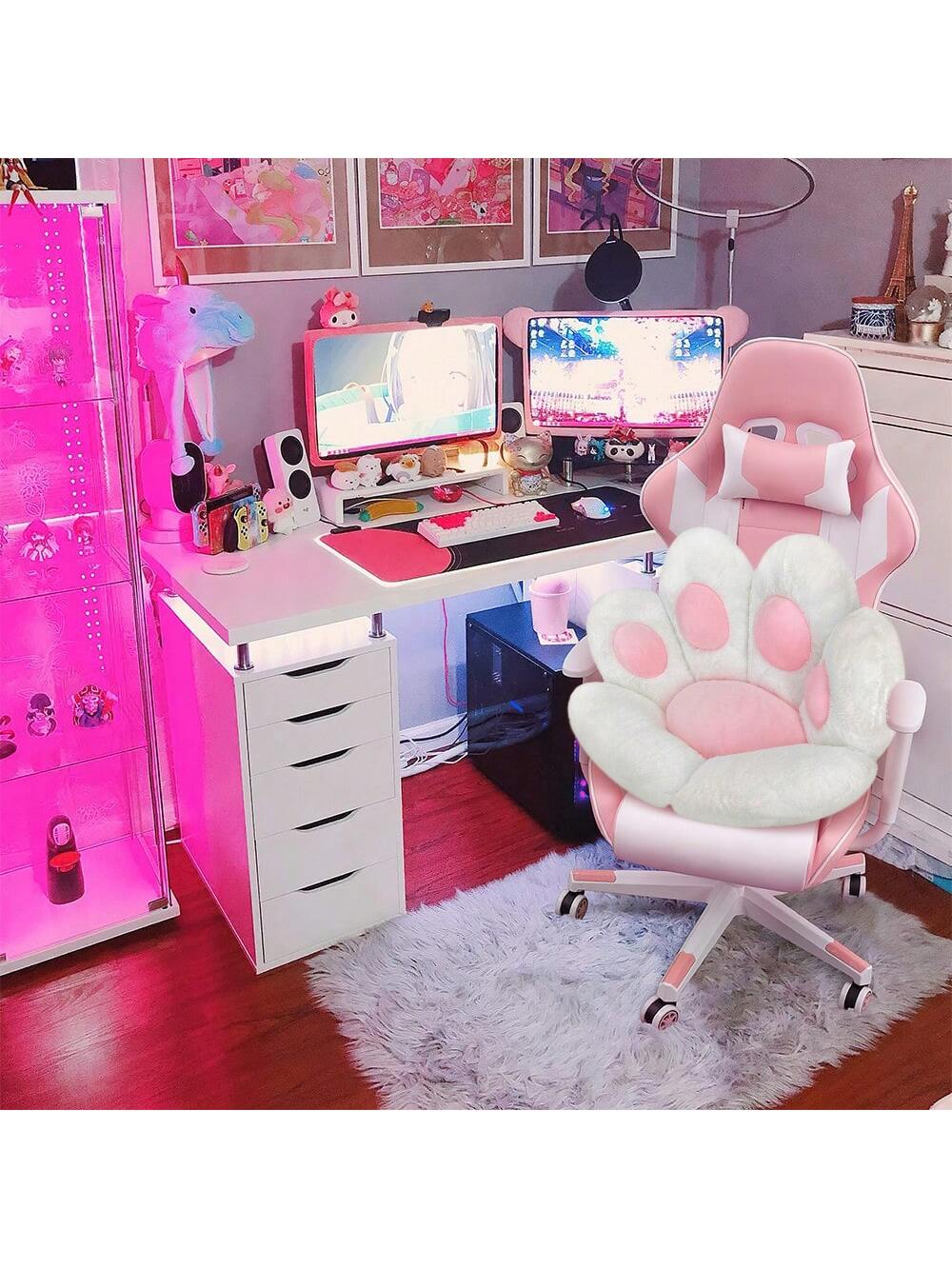 Ultra-Soft L-Shape Floor Seat Cushion- Compact Lounge Chair For Gamers & Home Office- Cozy 28x24 Inch Plush Pad For Dorm Or Apartment- Black & White