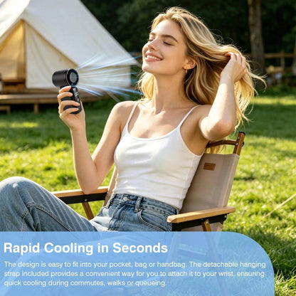Unisex Mini Handheld USB Turbo Fan, Rounded Body, Ice-Touch Feel, Large Capacity Battery, Fashionable Color, 199 Adjustable Wind Speed, Quiet High-Speed Turbo, Portable For Outdoor, Camping, Travel, B