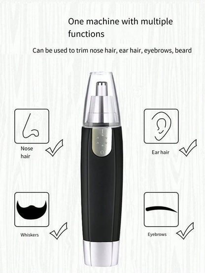 Unisex Waterproof Nose Hair Trimmer- Dual Blade And Quiet Motor, Painless Removal Of Ear And Facial Hair