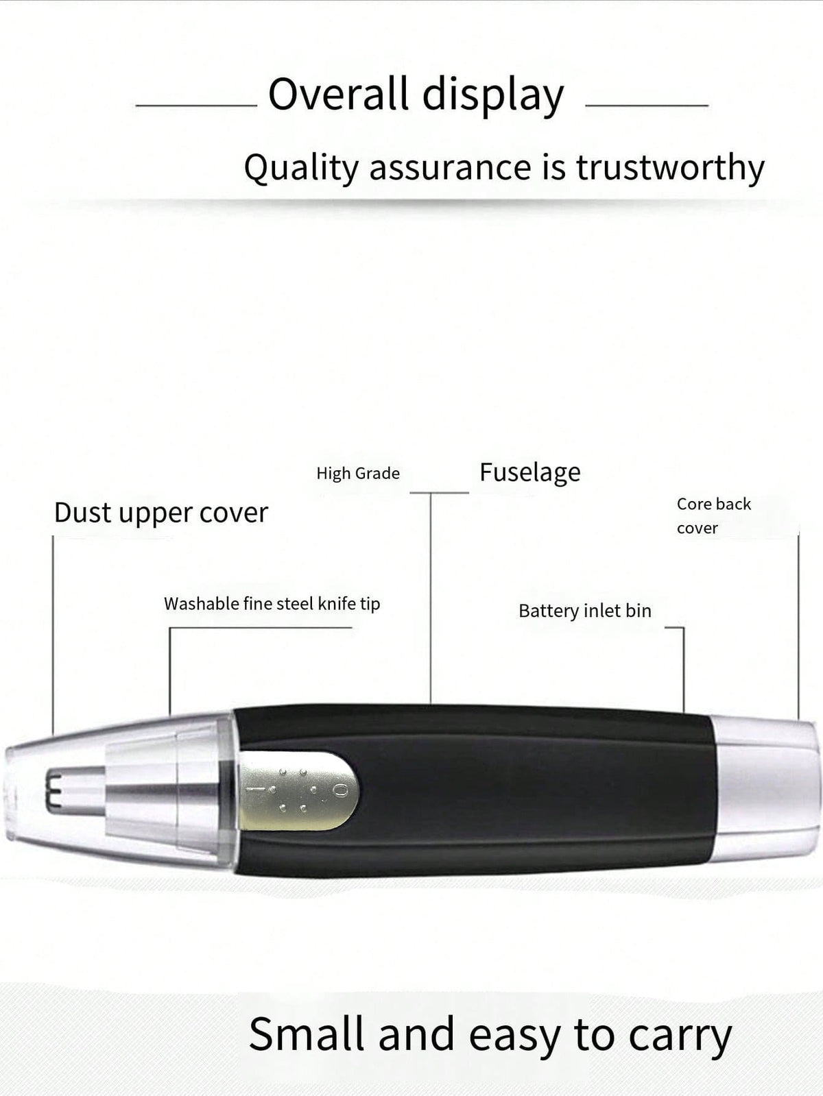 Unisex Waterproof Nose Hair Trimmer- Dual Blade And Quiet Motor, Painless Removal Of Ear And Facial Hair