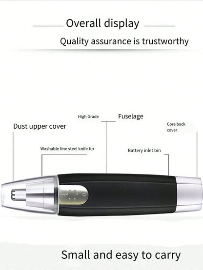Unisex Waterproof Nose Hair Trimmer- Dual Blade And Quiet Motor, Painless Removal Of Ear And Facial Hair