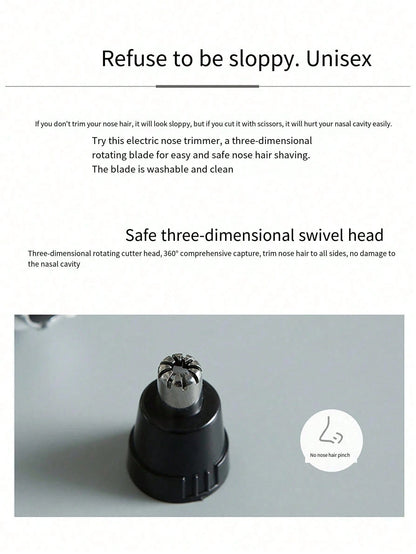 Unisex Waterproof Nose Hair Trimmer- Dual Blade And Quiet Motor, Painless Removal Of Ear And Facial Hair
