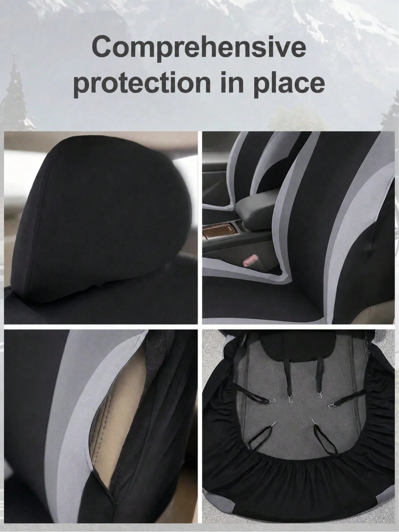 Universal Car Seat Covers, 9/4pcs All-Season Protection, Fits Cars And Trucks| Airbag Compatible, Easy Installation, Sporty Front Seat Covers, Car Interior Covers, Car And Truck Accessories