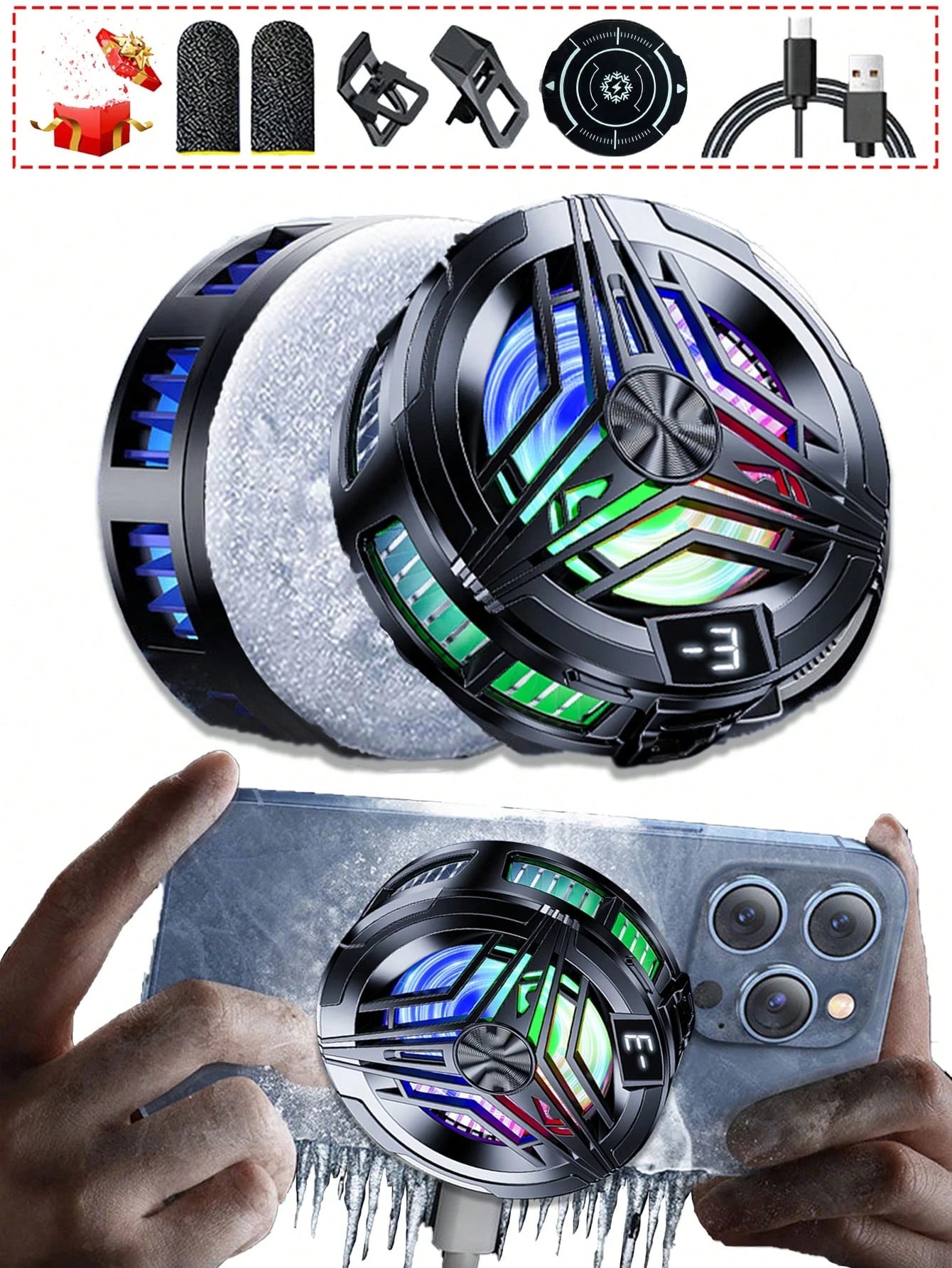 Universal Mini Phone Cooling Fan, Silent Cooler, Turbine Hurricane Gaming Cooler, Phone Cooling Pad, Portable Phone Cooling Fan