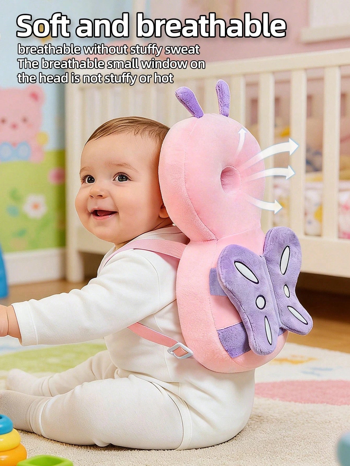 Upgraded Baby Anti-Fall Pillow, Thickened & Widened Toddler Walking Protection Pad, Baby Head Protection Cushion Suitable For Toddlers Learning To Walk And Crawl, Adjustable Baby Head Protection Pad