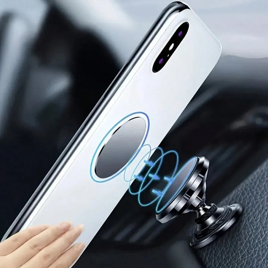 Upgraded Strong Magnetic Adhesive Car Phone Holder, No Drilling Required, Sticks To Smooth Surfaces, Suitable For Rearview Mirror, Dashboard, Laptop Back, One-Handed Phone Holder