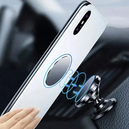 Upgraded Strong Magnetic Adhesive Car Phone Holder, No Drilling Required, Sticks To Smooth Surfaces, Suitable For Rearview Mirror, Dashboard, Laptop Back, One-Handed Phone Holder