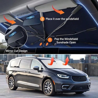 Urella Hield Un Hade For Car Foldable UV Blocker Front Hield Unhade Urella Hade Acceorie With A Pouch Full Ize UV And Pickup Truck And Van Lar- 61"X3"