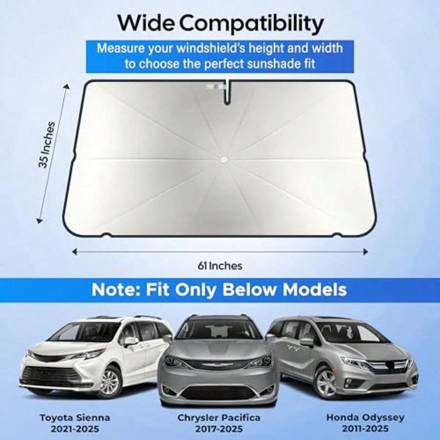Urella Hield Un Hade For Car Foldable UV Blocker Front Hield Unhade Urella Hade Acceorie With A Pouch Full Ize UV And Pickup Truck And Van Lar- 61"X3"