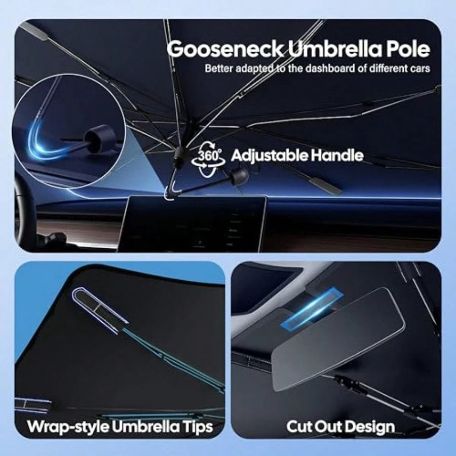 Urella Hield Un Hade For Car Foldable UV Blocker Front Hield Unhade Urella Hade Acceorie With A Pouch Full Ize UV And Pickup Truck And Van Lar- 61"X3"