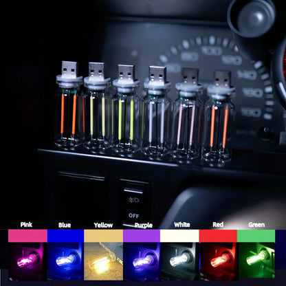 USB LED Car Interior Atmosphere Light, Plug-In USB Automotive Ambient Lighting Retro Lamps,Retro Ceramic LED Glass Bottle Nightlight For Car,Bedroom- Touch Control-Car Decor\Car Stuff\Car Acessesorie