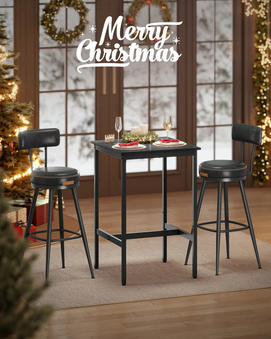 VASAGLE Bar Table, Small Kitchen Dining Table, High Top Pub Table, Height Cocktail Table For Living Room Party, Sturdy Metal Frame, 23.6 X 23.6 X 36.2 Inches For Narrow Spaces