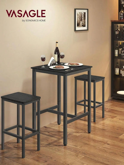 VASAGLE Bar Table, Small Kitchen Dining Table, High Top Pub Table, Height Cocktail Table For Living Room Party, Sturdy Metal Frame, 23.6 X 23.6 X 36.2 Inches For Narrow Spaces