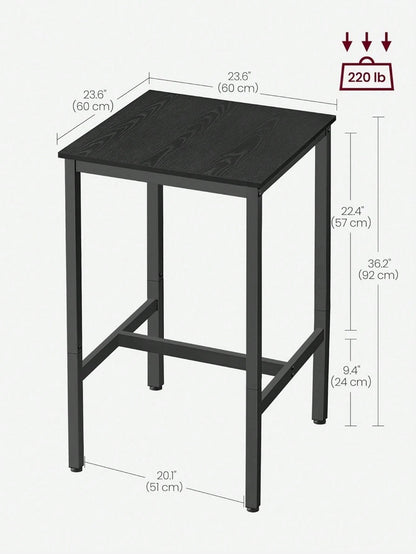 VASAGLE Bar Table, Small Kitchen Dining Table, High Top Pub Table, Height Cocktail Table For Living Room Party, Sturdy Metal Frame, 23.6 X 23.6 X 36.2 Inches For Narrow Spaces