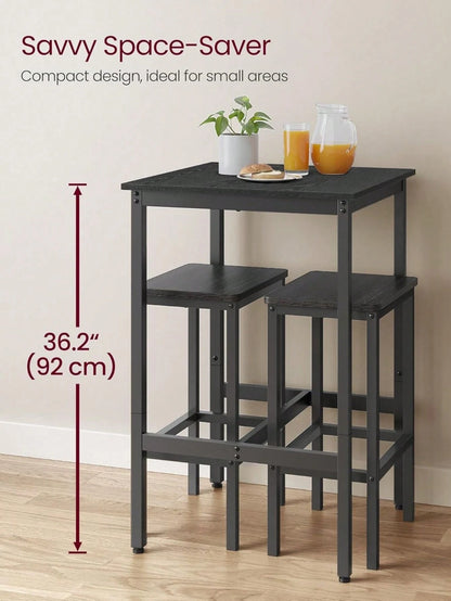 VASAGLE Bar Table, Small Kitchen Dining Table, High Top Pub Table, Height Cocktail Table For Living Room Party, Sturdy Metal Frame, 23.6 X 23.6 X 36.2 Inches For Narrow Spaces