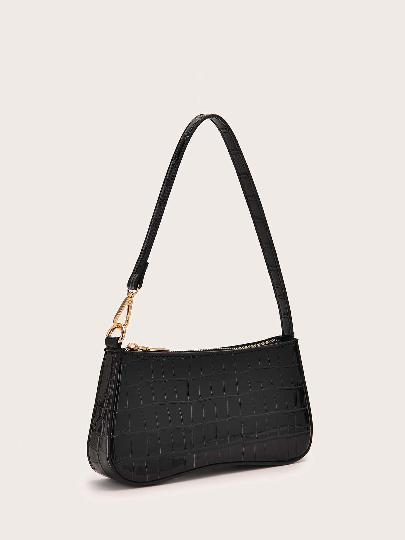 Vegan Leather Textured Glossy Effect Sling Bag For Women Waterproof,Lightweight,Business Casual Crocodile Embossed Bag For Teen Girls Women College Students,Rookies & White-Collar Workers Perfect For