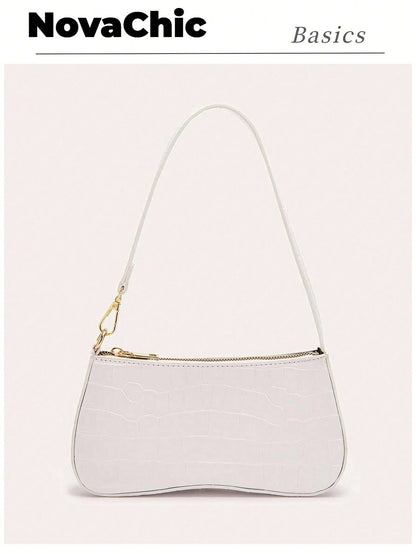Vegan Leather Textured Glossy Effect Sling Bag For Women Waterproof,Lightweight,Business Casual Crocodile Embossed Bag For Teen Girls Women College Students,Rookies & White-Collar Workers Perfect For