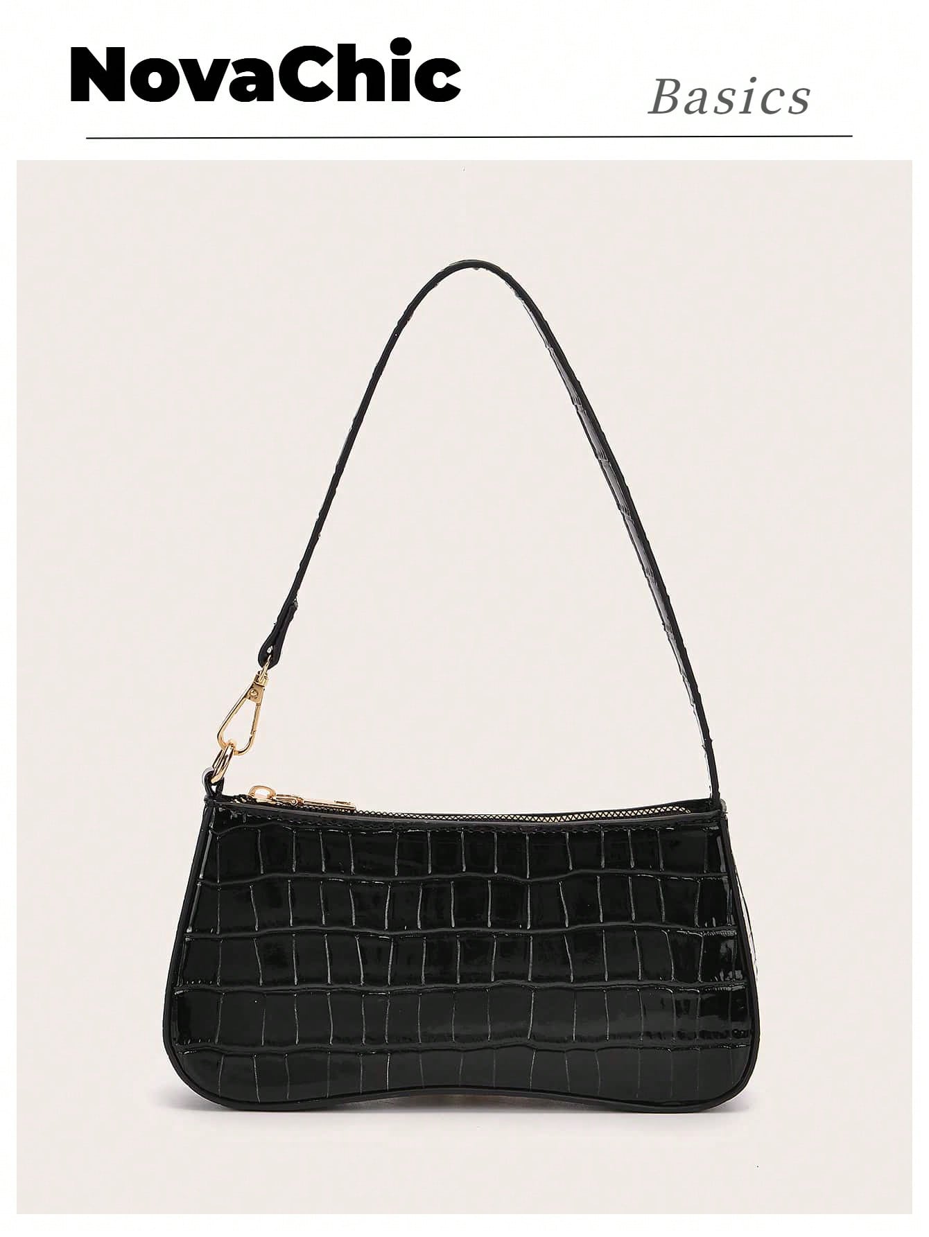 Vegan Leather Textured Glossy Effect Sling Bag For Women Waterproof,Lightweight,Business Casual Crocodile Embossed Bag For Teen Girls Women College Students,Rookies & White-Collar Workers Perfect For