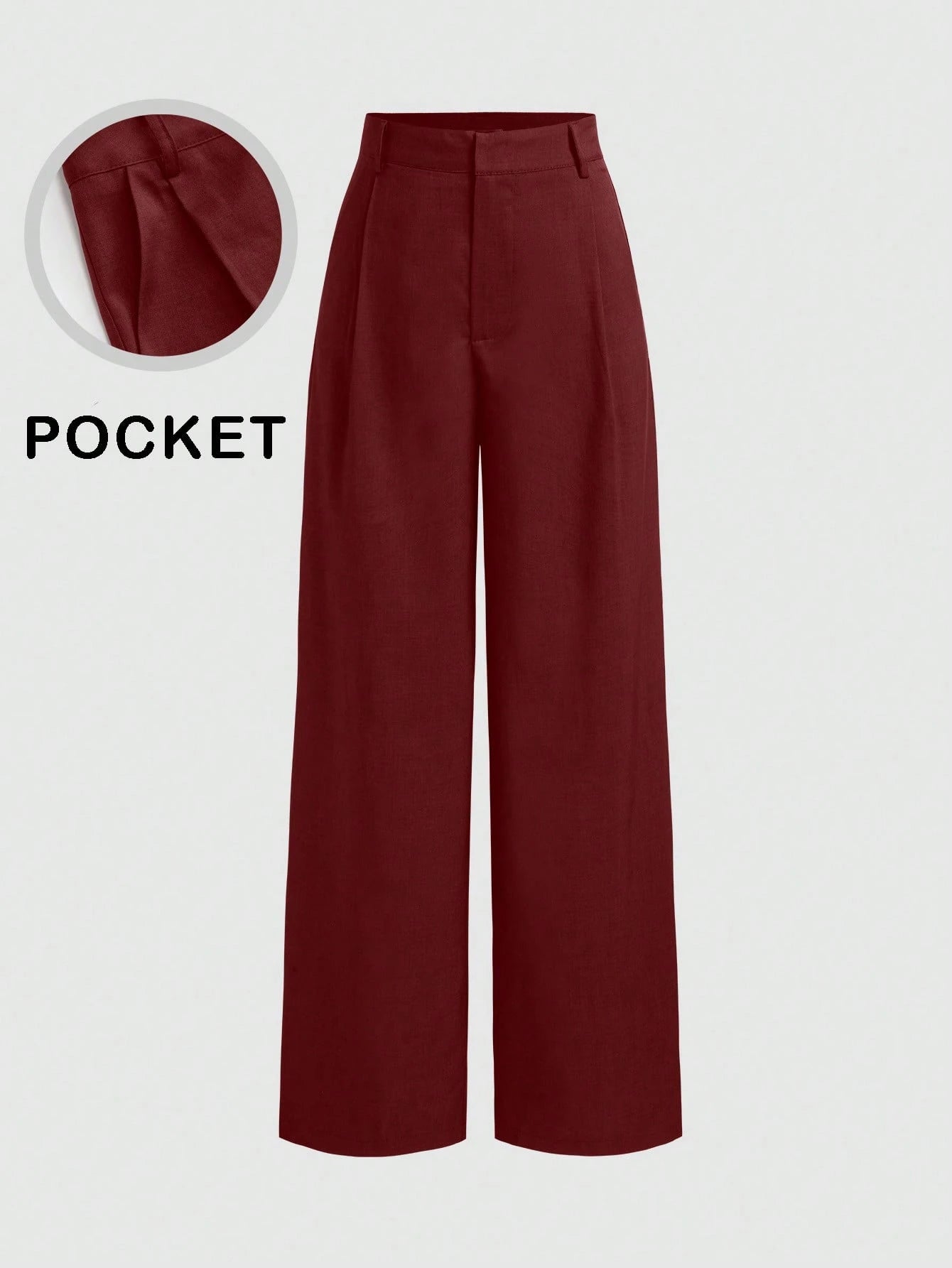 Vela Rue Minimalist Design Thin Slightly Sheer Navy Blue Solid Color Suit Pants With Zipper And Hook Closure, Wide Leg Slimming All-Season Fashion Trousers