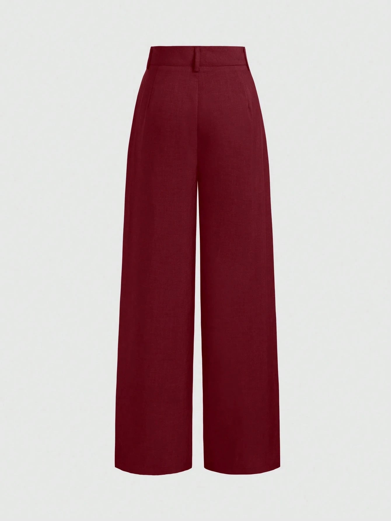 Vela Rue Minimalist Design Thin Slightly Sheer Navy Blue Solid Color Suit Pants With Zipper And Hook Closure, Wide Leg Slimming All-Season Fashion Trousers