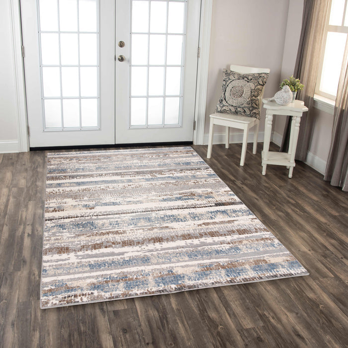 Rizzy Home Area Rugs Ventura Area Rugs VRA746 Beige-Blue in 20 Sizes