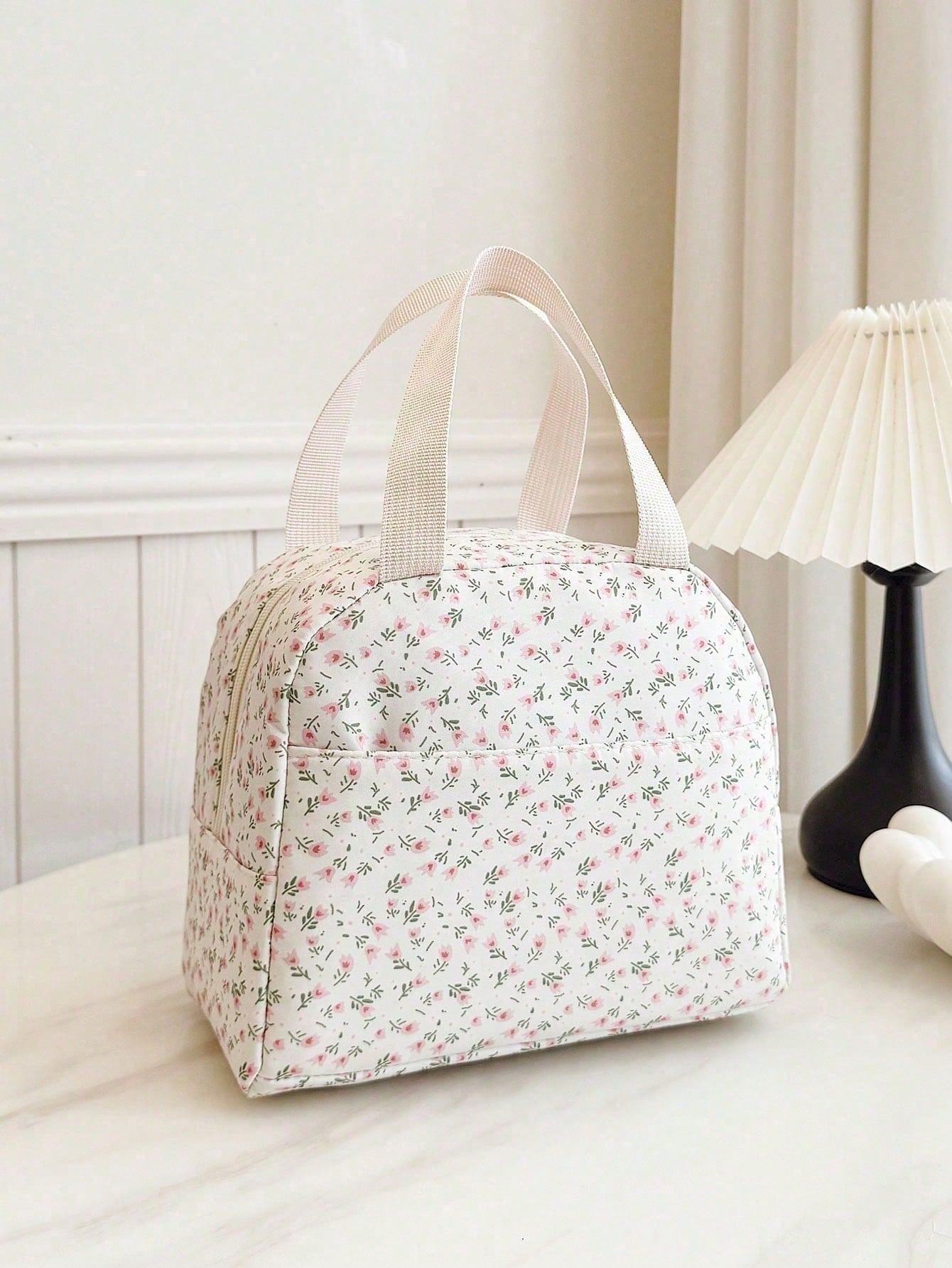 Versatile Fashion Women's Ditsy Floral Double Backpack Combination Bag Student School Bag
