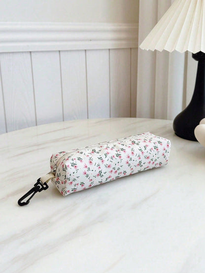 Versatile Fashion Women's Ditsy Floral Double Backpack Combination Bag Student School Bag