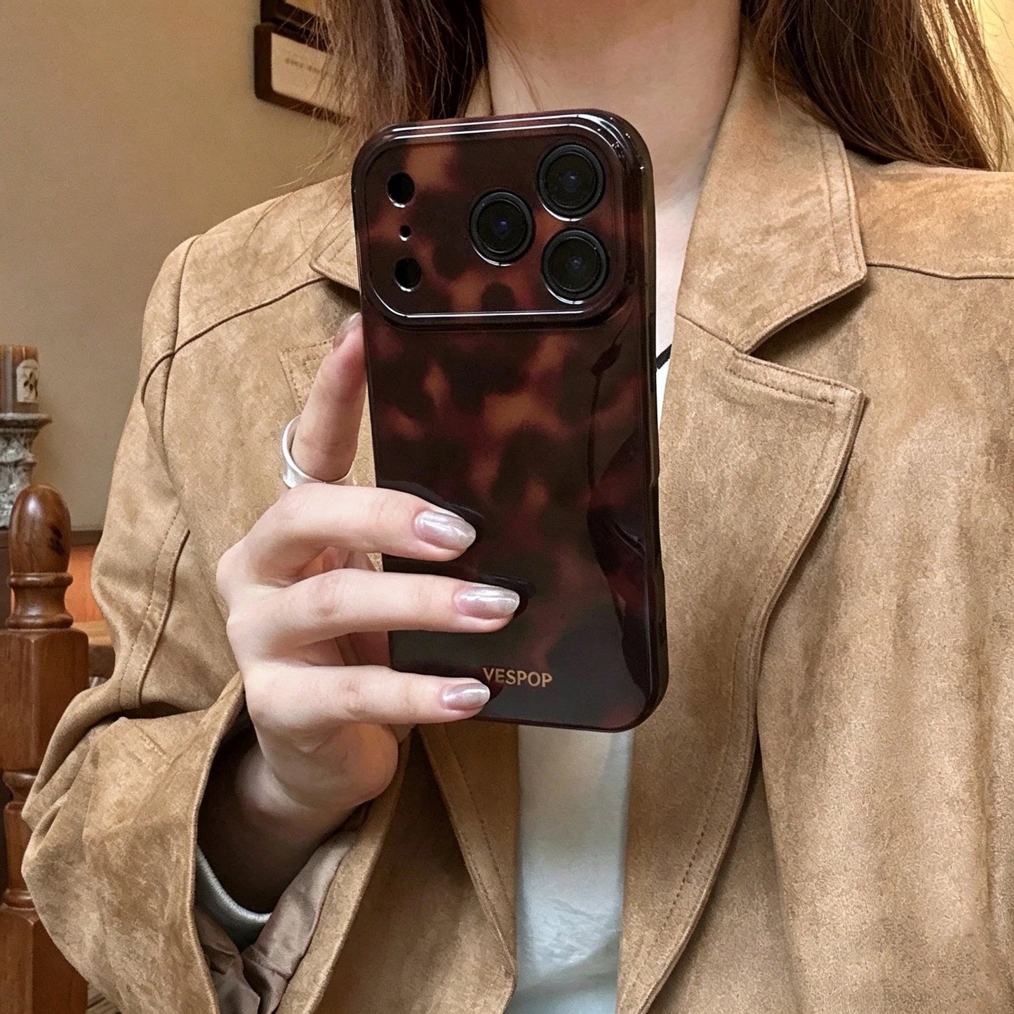 VESPOP Fashionable Leopard Gradient Color Phone Case Compatible With Apple 17 Pro Max/17 Air/ 16 Pro MAX/15 Pro Max/14 Pro/13 Pro/12/11, Personalized Phone Case For Men And Women, Middle Eastern Style