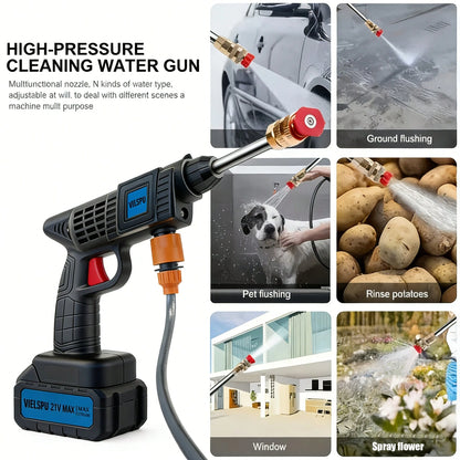 Vielspu Cordless Portable Washer, 1280 PSI Portable Handheld Washer With Trigger-Controlled Variable Output, Lightweight Car Washer With 2 X 4.0Ah Batteries For Car And Garden Cleaning