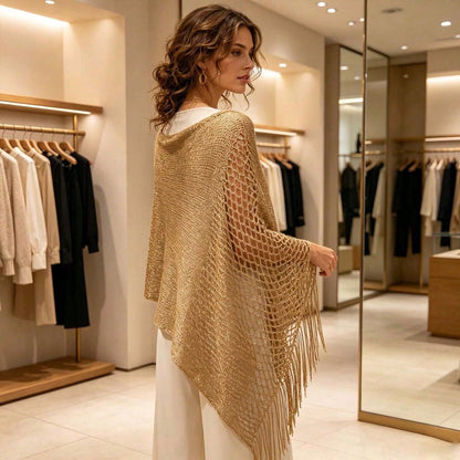 [Vintage Lace Crochet Shawl] French Vintage Exquisite Crochet Shawl, Tie-Up Elegant Outerwear Scarf, Soft Mori Style Hollow Embroidery Decorated Scarf, Lightweight Breathable Air-Conditioned Room Oute