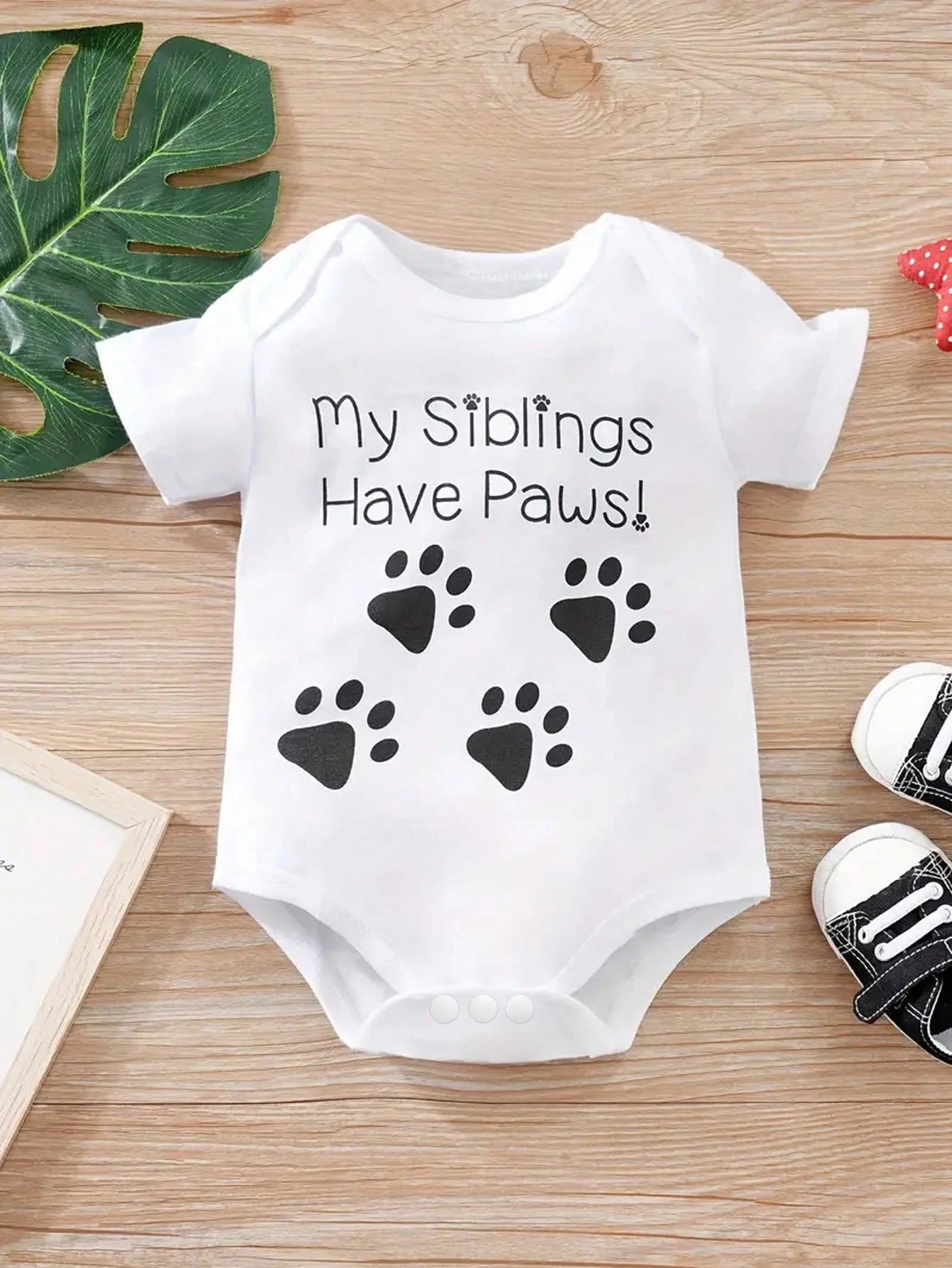 Vintaside Kids Baby Boy "My Siblings Have Paws" Cute And Comfy Bodysuit