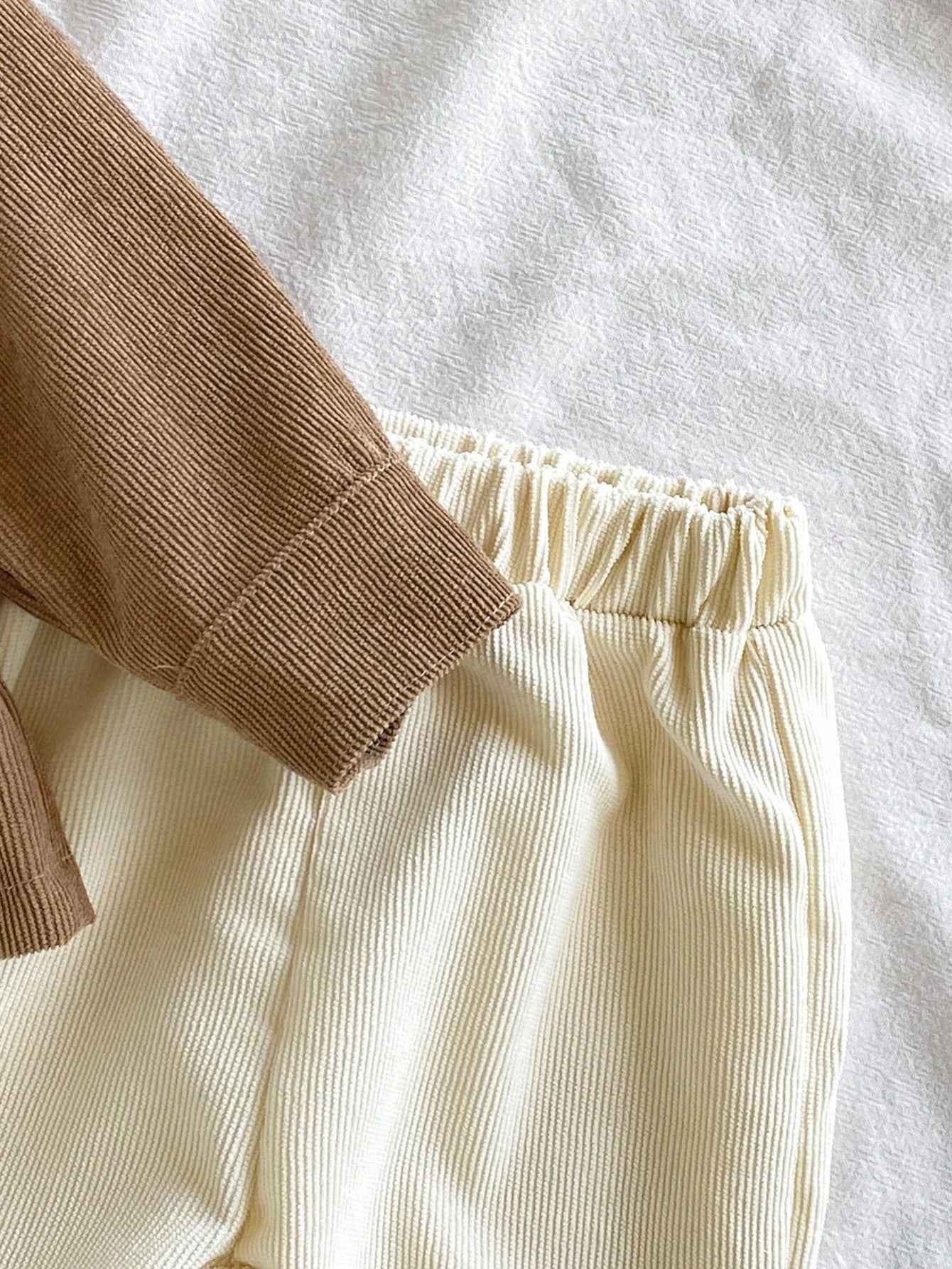Vintaside Kids Baby Boys Classic 2 Piece Set,Collared Long Sleeve Cardigan Jacket & Beige Trousers,All Shades Of Brown,Autumn,Casual,Family Matching Gentleman Style