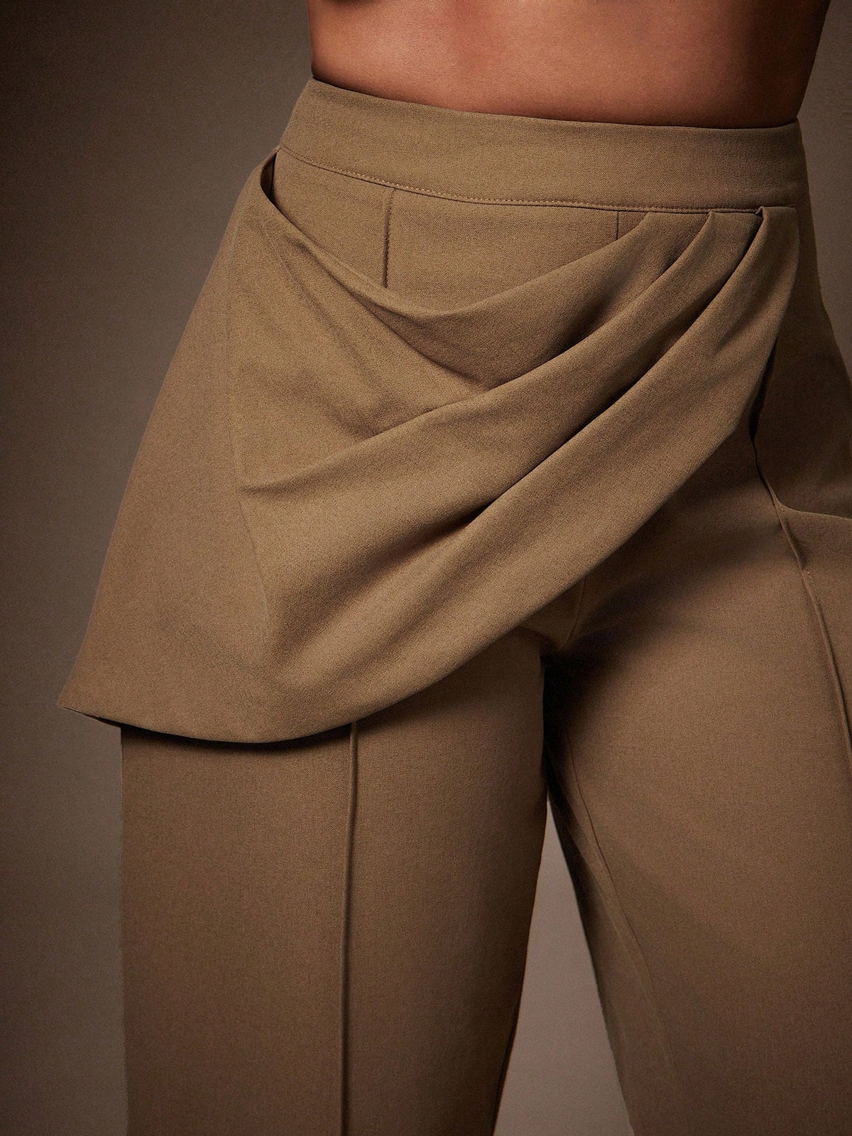 Vixey High Waist Draped Sash Seam Detail Barrel Leg Pants, Cocktail, Special Occasion, Date Night, Desk To Dinner