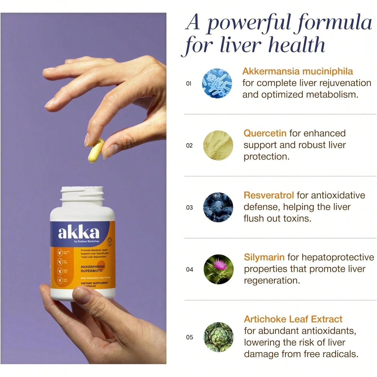 VPOAJ AKKA 3 Pack Premium Liver Cleanse Detox & Repair Superbiotic- Supports Liver Health & Function, Boosts Energy, Digestion & Metabolism With Bioavailable Pasteurized Akkermansia, Non-GMO, Gluten